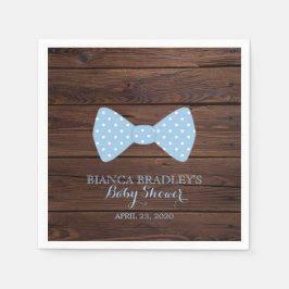 Little Man Baby Shower | Rustic Wood Bowtie Pappersservett