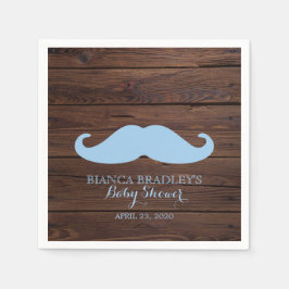 Little Man Baby Shower | Rustic Wood Mustache Pappersservett