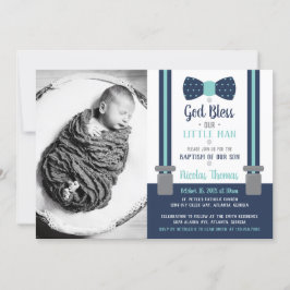 Little Man Baptism-inbjudan, Blue, Aqua Inbjudningar