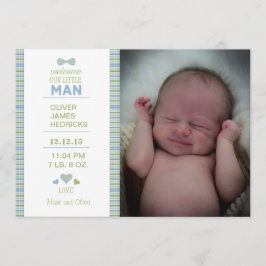 Little Man Birth Annoucment Meddelande