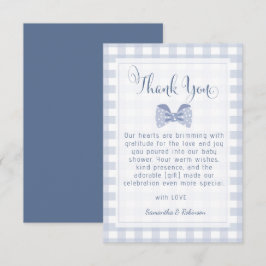 Little Man Blue bow babydusch Tack Kort