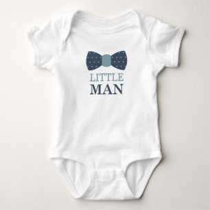 Little Man Bow Tie Baby Bodydräkt i marinen och Gr T-shirt