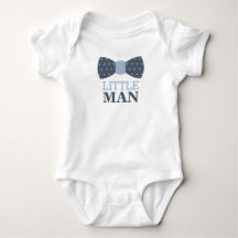 Little Man Bow Tie Baby Bodydräkt i marinen och Gr