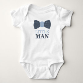 Little Man Bow Tie Baby Bodydräkt i marinen och Gr Tee Shirt
