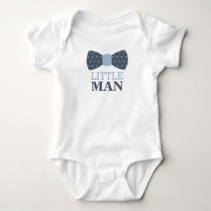 Little Man Bow Tie Baby Bodydräkt i marinen och Gr Tee Shirt