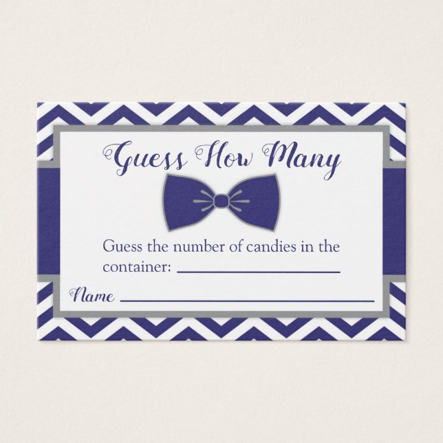 Little Man Bow Tie Baby Shower Garanterar hur mång Visitkort (Framsida)