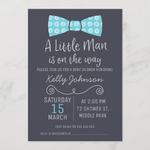 Little Man Bow Tie Baby Shower-inbjudan Inbjudningar
