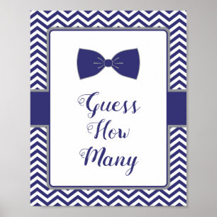 Little Man Bow Tie Baby Shower vet hur många Poster