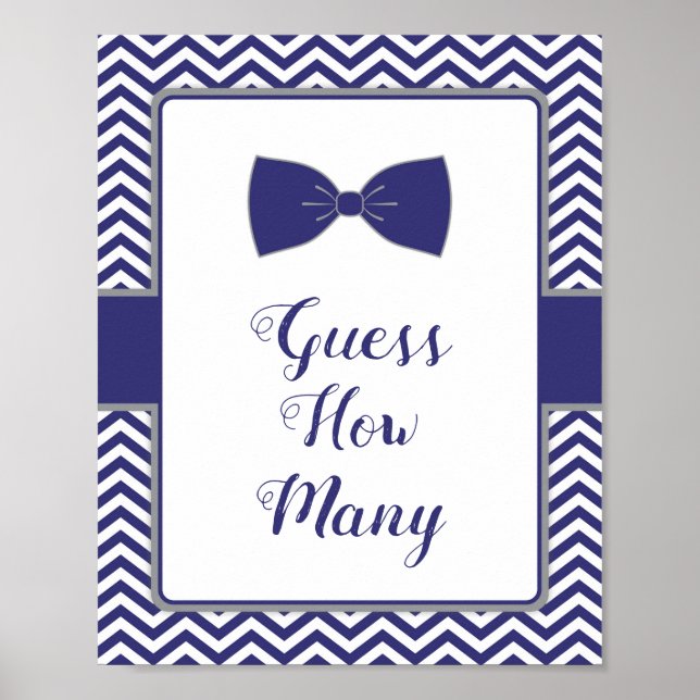Little Man Bow Tie Baby Shower vet hur många Poster (Framsidan)
