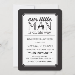 Little Man Bow Tie Classic Boy Shower Inbjudan