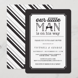Little Man Bow Tie Classic Boy Shower Inbjudan