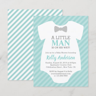 Little Man Boy Baby Shower-inbjudan - Blue Inbjudningar