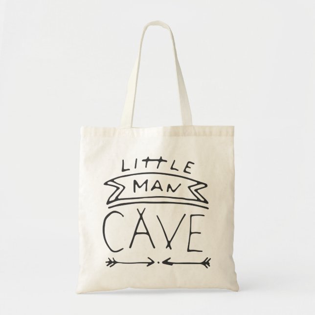 Little Man Cave Nursery Wall Art Tygkasse (Framsidan)