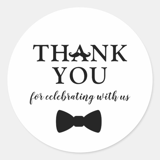 Little Man-dekal, pojkbabydusch Runt Klistermärke (Framsida)