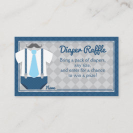 Little Man Diaper Raffle Baby Shower Tilläggskort