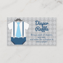 Little Man Diaper Raffle Baby Shower Tilläggskort