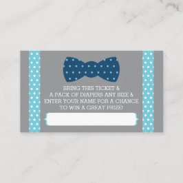 Little Man Diaper Raffle Biljett, Baby blue, flott Tilläggskort