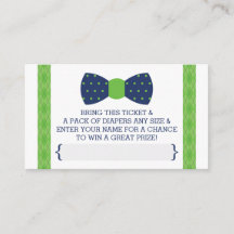 Little Man Diaper Raffle Biljett, Blue, Grönt