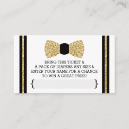 Little Man Diaper Raffle Biljett, Guld, Black Tilläggskort