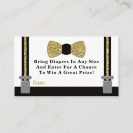 Little Man Diaper Raffle Biljett, Guld, Black Tilläggskort
