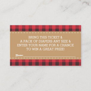 Little Man Diaper Raffle Biljett, Lumberjack Tilläggskort