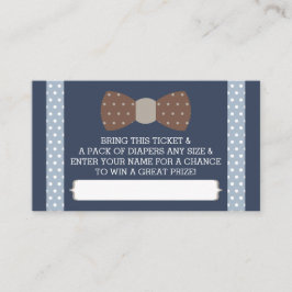 Little Man Diaper Raffle Biljett, Navy Blue, Brown Tilläggskort