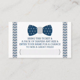 Little Man Diaper Raffle Biljett, Navy Blue, Grått Tilläggskort