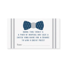 Little Man Diaper Raffle Biljett, Navy, Grått