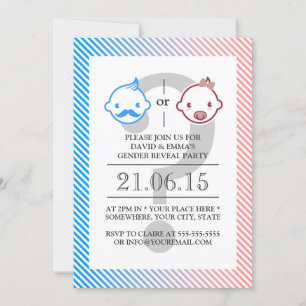 Little Man eller Little Miss Gender Reveal Inbjudningar