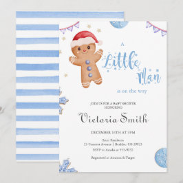 Little Man Gingertea jul Boy Baby Shower Inbjudningar