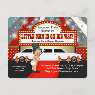 Little Man Limousine Movie Star Baby Shower Inbjudningar