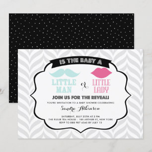 Little Man Little Dam Gender Reveal Baby Shower Inbjudningar