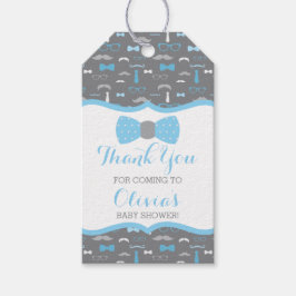 Little Man Märkre, Blue, Grått, Bow Tie Presentetikett