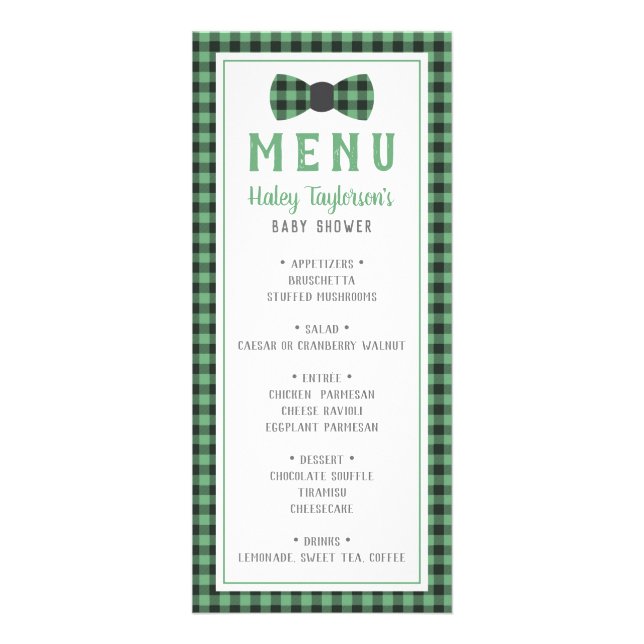 Little Man Menu Card, Baby Shower Reklamkort (Framsidan)