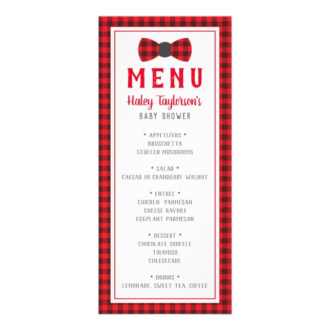 Little Man Menu Card, Baby Shower Reklamkort (Framsidan)