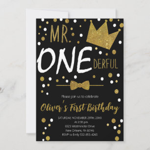 Little Man, mr Onederful Birthday, Polka dots Inbjudningar