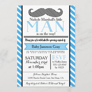 Little Man Mustache Baby Shower-inbjudan Inbjudningar