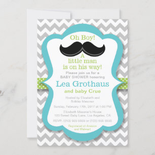 Little Man Mustache Baby Shower-inbjudan Inbjudningar