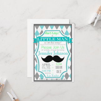 Little Man Mustache Baby Shower-inbjudningar Inbjudningar