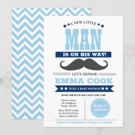 Little Man Mustache Bash Boy Baby Shower Inbjudningar