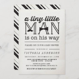 Little Man Mustache Bow Tie Boy Shower Inbjudan