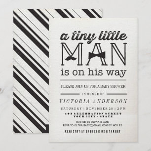 Little Man Mustache Bow Tie Boy Shower Inbjudan
