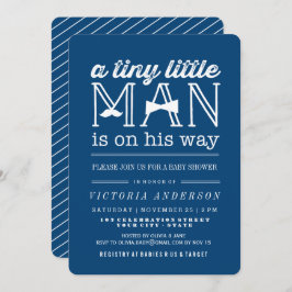 Little Man Mustache Bow Tie Boy Shower Inbjudan