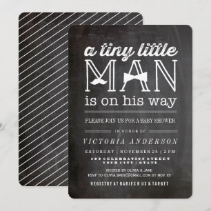 Little Man Mustache & Bow Tie Cute Boy Shower Inbjudningar