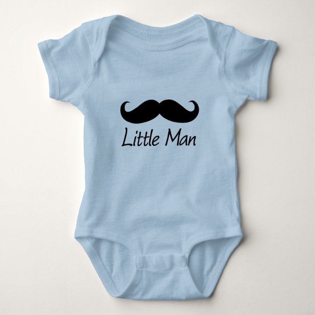 Little Man Mustache Boys Tee Shirt (Framsida)