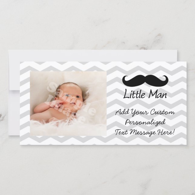 Little Man Mustache Chevron Cute Boys (Framsida)