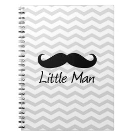 Little Man Mustache Chevron Cute Boys Anteckningsbok