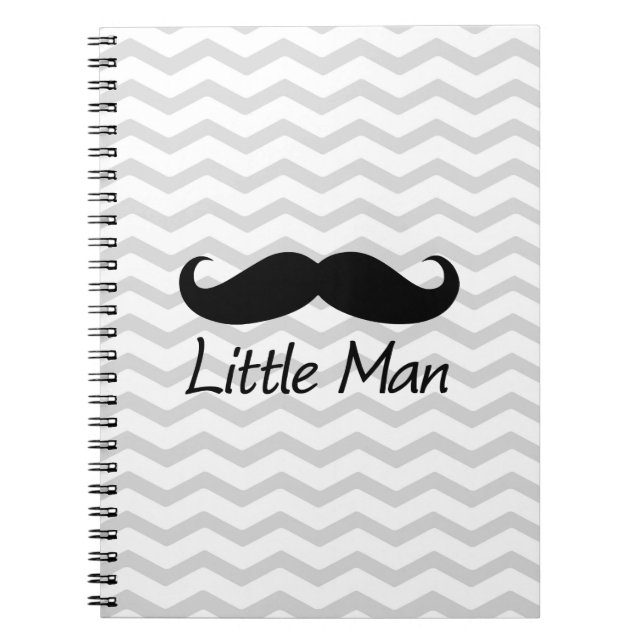 Little Man Mustache Chevron Cute Boys Anteckningsbok (Framsidan)
