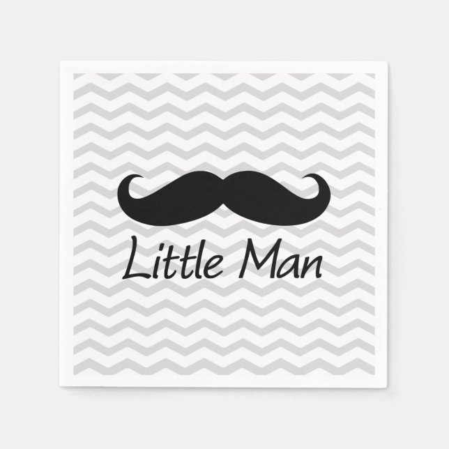 Little Man Mustache Chevron Cute Boys Pappersservett (Framsidan)