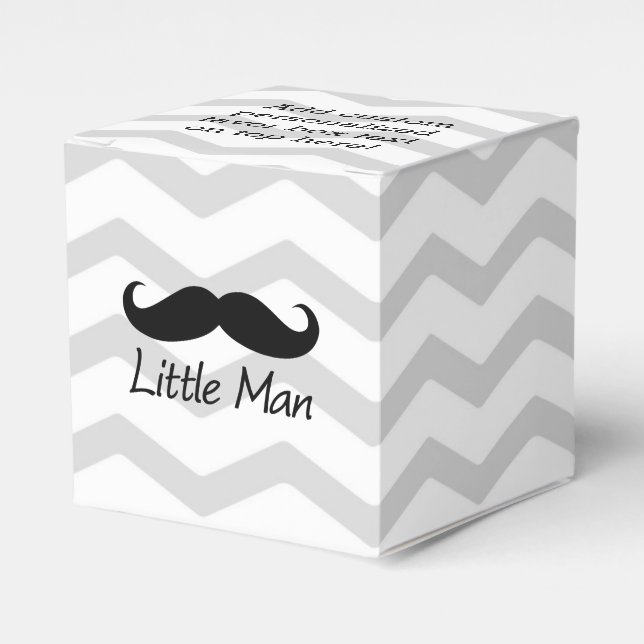 Little Man Mustache Chevron Cute Boys Presentaskar (Framsidan Sidan)